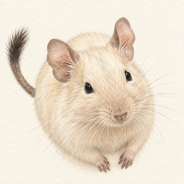 白いデグー、みるくのイラスト