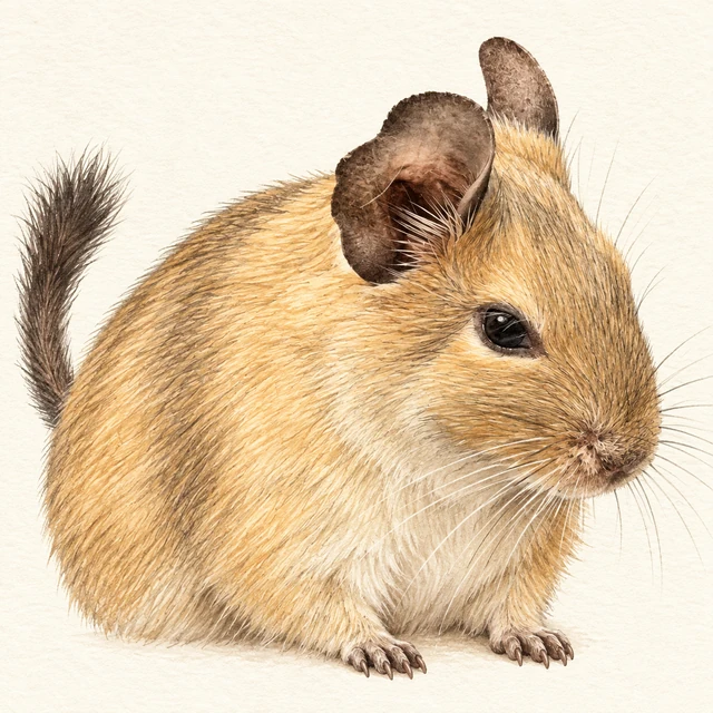 砂色のデグー、さんどのイラスト