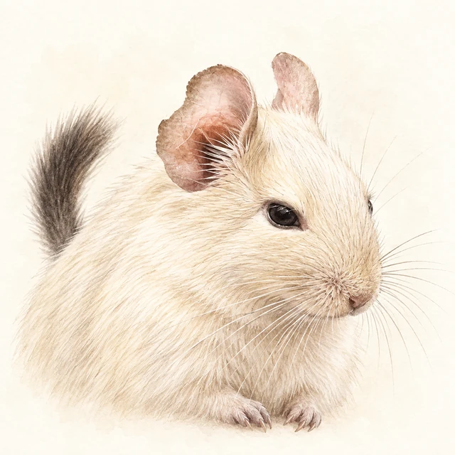 白いデグー、そらのイラスト
