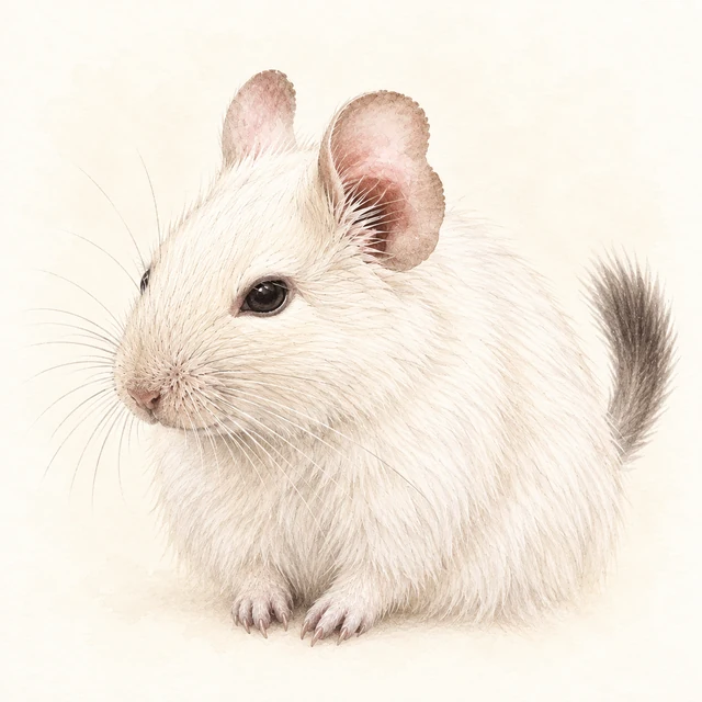 白いデグー、ゆきのイラスト